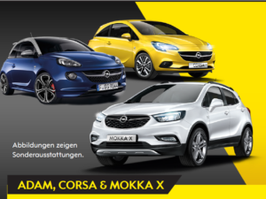 Angebote für die Opelmodelle: ADAM, CORSA & MOKKA X